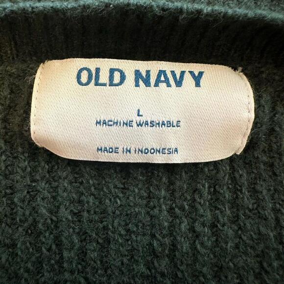 NWT GAP Olive Green Ribbed V-Neck Long Sleeve Sweater Wool Blend Womens Large - Picture 6 of 8